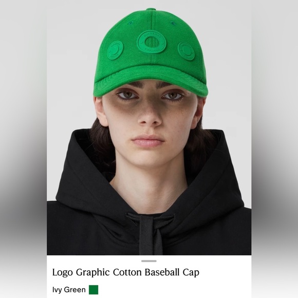 BURBERRY 2024 IVY COLOR “GREEN” RUBBERIZED LOGO PATCHES BASEBALL CAP, NWOT - Picture 11 of 16